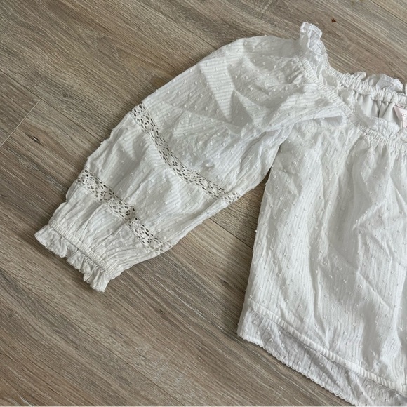 lauren conrad white Swiss dot midi skirt and cropped blouse set - Picture 11 of 11